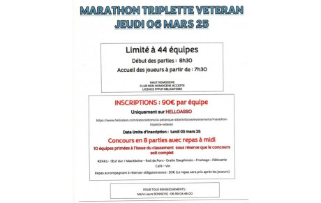 Marathon triplette VETERAN
