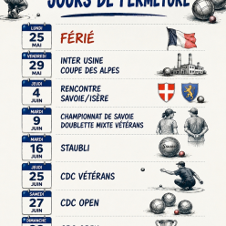 FERMETURE MAI  JUIN 2026